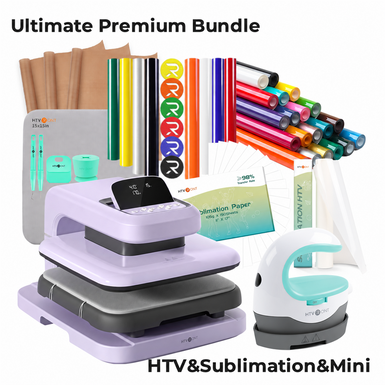 HTVRONT Auto Heat Press 2 - Digit 120V, Ultimate Premium Kit - Lavender Purple