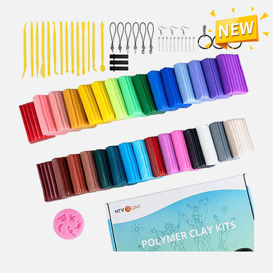 Polymer Clay Kit 30 Colors - Non-Sticky, Non-Toxic Modeling Oven Bake Clay with Sculpting Tools