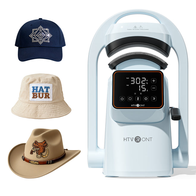 A300 Auto Hat Heat Press, Sky blue, Suitable for baseball caps, bucket hats, and cowboy hat heat press