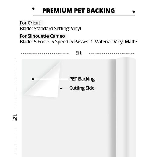 HTVRONT White Permanent Vinyl, White Adhesive Vinyl for Cricut, 12 x 5 FT  White Vinyl Roll for Cricut, Silhouette - Easy to Cut&Weed
