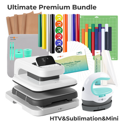 HTVRONT Auto Heat Press 2 - Digit 120V, Ultimate Premium Kit - Daisy White