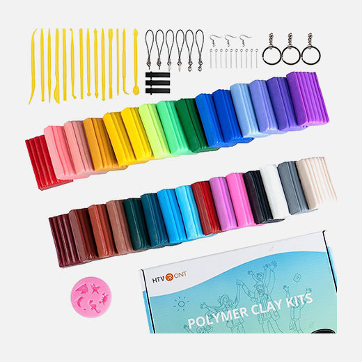 Polymer Clay Kit 30 Colors - Non-Sticky, Non-Toxic Modeling Oven Bake –  HTVRONT