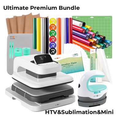 HTVRONT Auto Heat Press 2 - Digit 120V, Ultimate Premium Kit - Daisy White