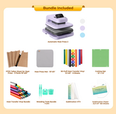 HTVRONT Auto Heat Press 2 - Digit 120V, Ultimate Premium Kit - Lavender Purple