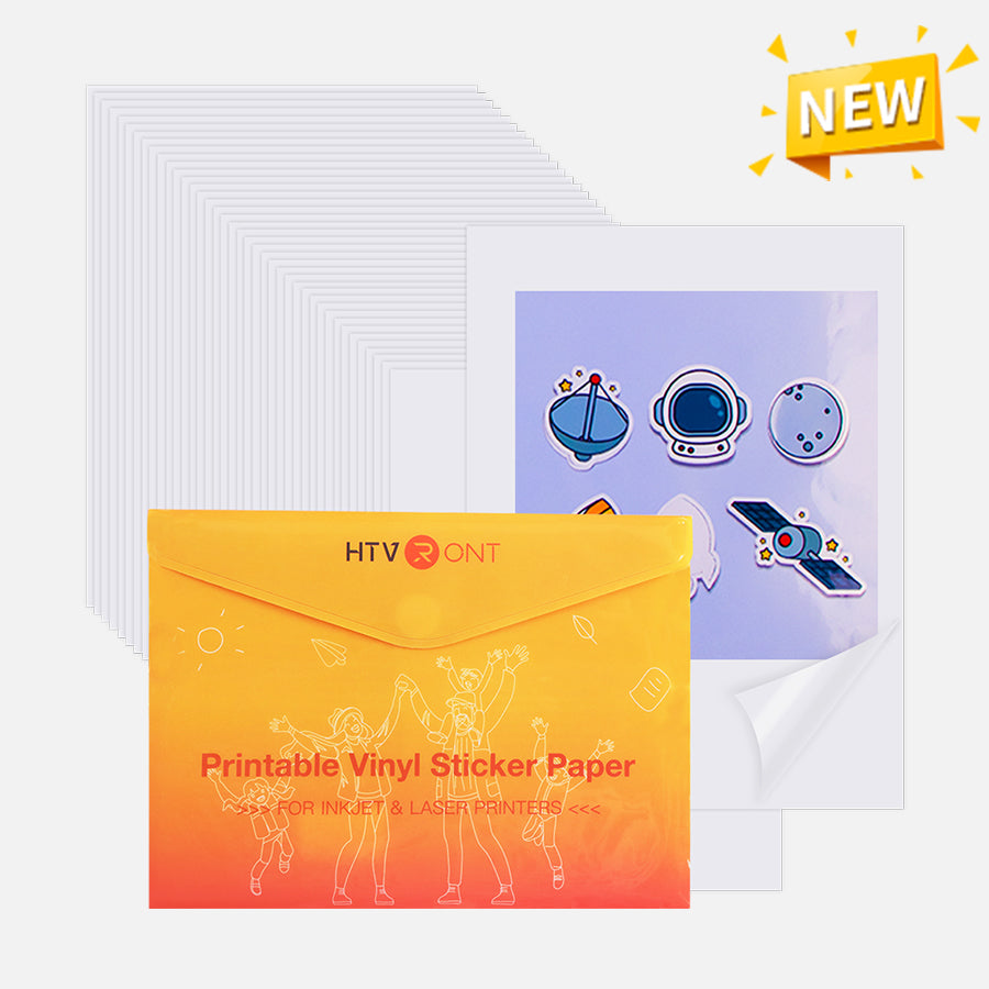 Glossy Printable Vinyl Sticker Paper 100 Sheets Waterproof - 8.5