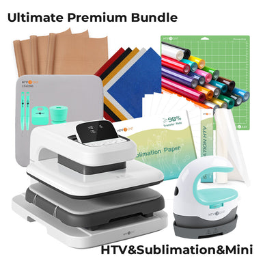 HTVRONT Auto Heat Press 2 - Digit 120V, Ultimate Premium Kit - Daisy White