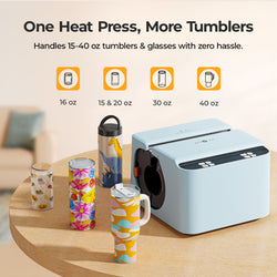 HTVRONT A200 Auto Tumbler Heat Press, Start-up Kit - Bubble Blue(Sold Out)