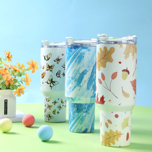 40 oz Handle Tumblers with different patterns