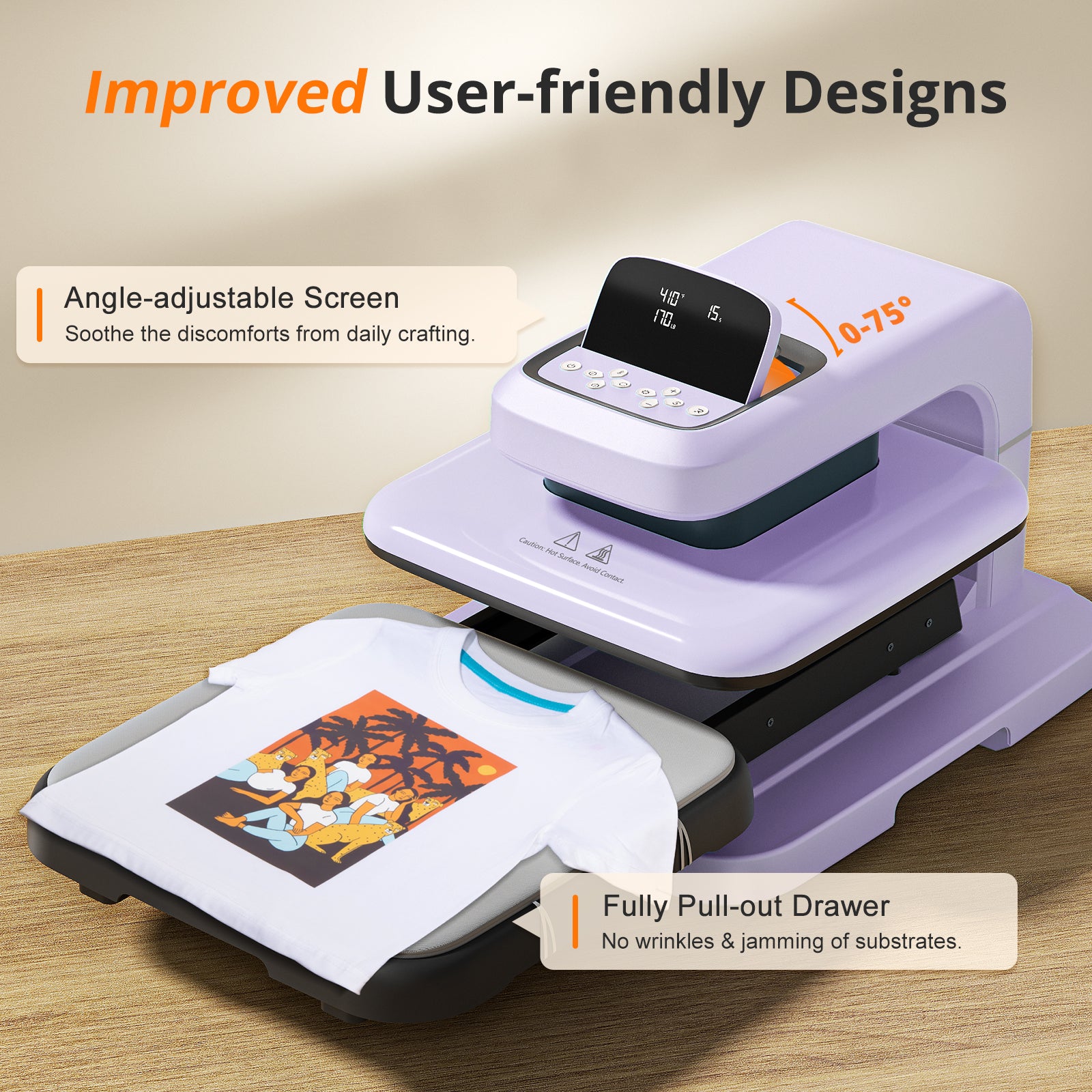 Auto heat press 2 has improved user-friendly designs