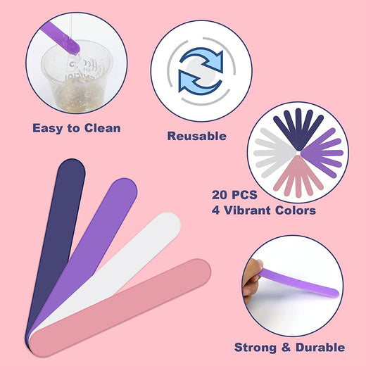 Reusable Plastic Stirring Sticks for Epoxy Resin - 20PCS（4 Colors）
