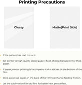 A4 Sublimation Film Bundle - 5 Pcs/20 Pcs/60 Pcs/120 Pcs/180 Pcs, For H17 Phone Case Heat Press