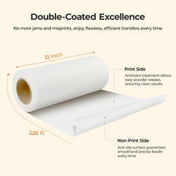 HTVRONT DTF Transfer Film Roll 13 Inch x 328 FT——fit for A3 DTF Printer