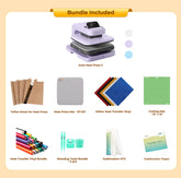 HTVRONT Auto Heat Press 2 - Digit 120V, Ultimate Premium Kit - Lavender Purple
