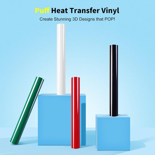 Black Puff Vinyl Heat Transfer - 3D Puff Heat Transfer Vinyl HTV Puff Vinyl for Heat Press T Shirt Compatible with Cricut Air or Maker by