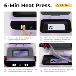 HTVRONT H17 Phone Case + Auto2 Heat Press +Tumbler Heat Press all-in-one Bundle