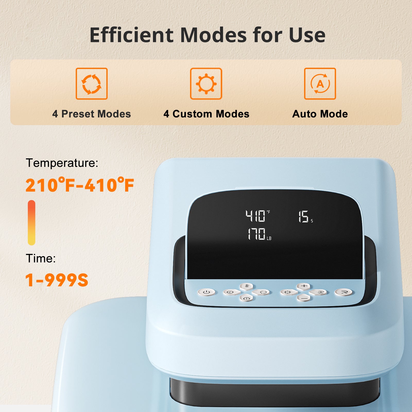 auto heat press 2 has 4 efficient modes for use