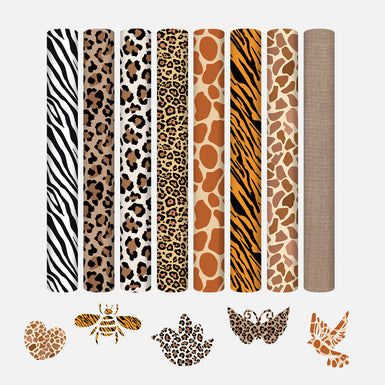 Animal Patterned Leopard Heat Transfer Vinyl Bundle - 12"x10" 8 Packs
