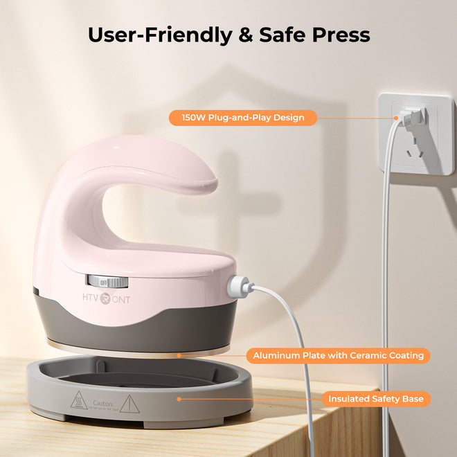 H1 Mini Heat Press has a safe design and user-friendly
