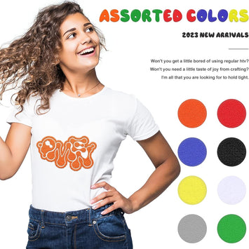 Multicolor Puff Vinyl Heat Transfer Vinyl - 8 Sheets Assorted Colors （12“x10"）