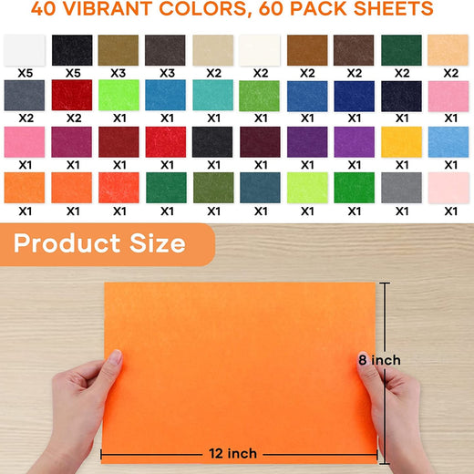 HTVRONT 40 sheets 8inX12Inch Felt Sheets for Crafts Stiff Felt with Needle  and Thread Set Light Thin Felt Sheets for DIY - AliExpress