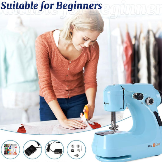 Mini Sewing Machine for Beginners + Extension Table + 42 Pcs Sewing Se –  HTVRONT
