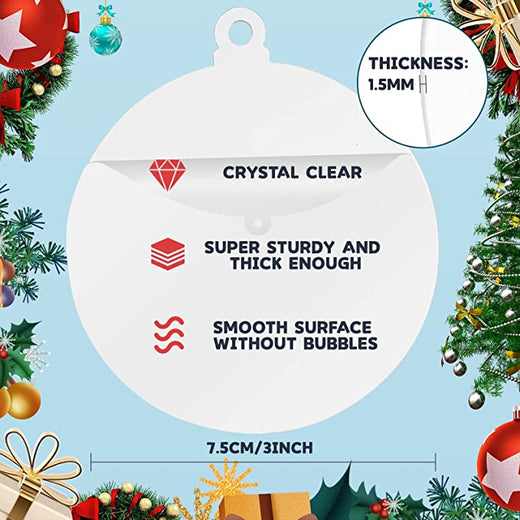 Clear Acrylic Blank Ornaments  Acrylic Christmas Ornaments 50PCS – HTVRONT