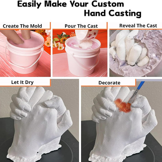 Hand Mold Kit Couples for Family DIY Plaster - Hand Casting Kit