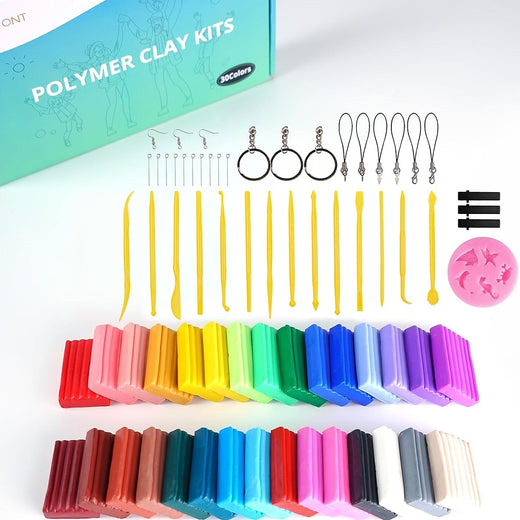Polymer Clay Kit 30 Colors - Non-Sticky, Non-Toxic Modeling Oven Bake –  HTVRONT