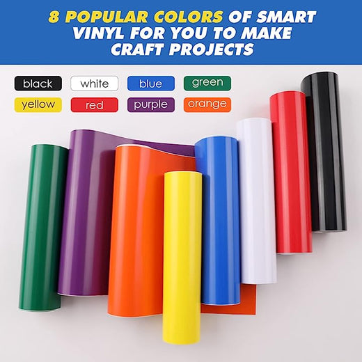 Permanent Smart Glossy Adhesive Vinyl Rolls - 5.5×4FT ( 8 Colors