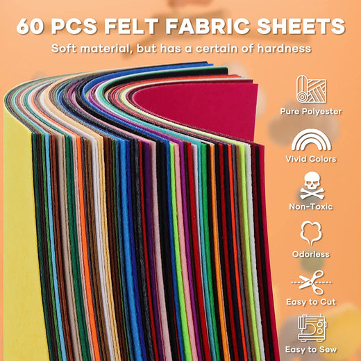 Felt Sheets for Crafts - 60PCS - 8x12 A4 Stiff Felt Sheets – HTVRONT