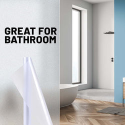 Window Privacy Film - Non Adhesive Frosted Glass (17.5"×6.5ft, Matte White)