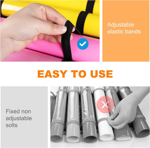 Vinyl Roll Holder - Vinyl Roll Storage with 24 Compartments