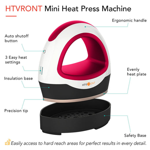 [Mini Heat Press Bundle] HTVRONT Mini Heat Press Machine  + HTV & Tools Bundle ≥$40
