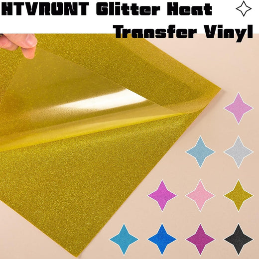 Glitter HTV Heat Transfer Vinyl Sheets - 15 Pack 12 x 10