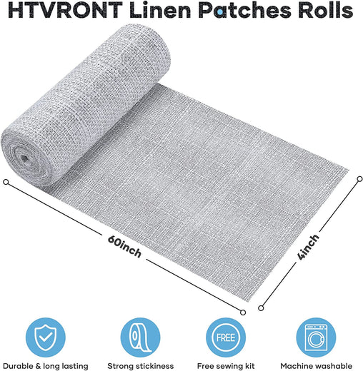 Iron on Patches for Clothing Repair - Linen Repair Patches Roll（3 colors）Linen-4x60"