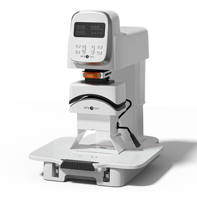 White Multi Heat Press (Hat Module) with digital display on a white background