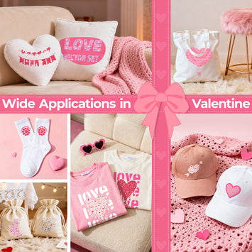 【Add 3, Pay Only 2】 Pink Series Heat Transfer Vinyl - 13 Pack Iron on Patterned HTV - 12 * 10in