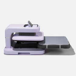 The light blue automatic hot press 2 has a pull-out base (drawer type).