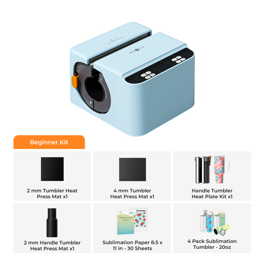HTVRONT A200 Auto Tumbler Heat Press, Beginner Kit - Bubble Blue