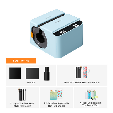 HTVRONT A200 Auto Tumbler Heat Press, Beginner Kit - Bubble Blue