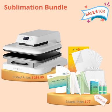 [Sublimation Bundle] Auto Heat Press Machine 15" x 15" 110V + Sublimation Materials Bundle≥$77