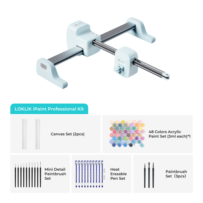 LOKLiK-HTVRONT iPaint | AI-Powered Painting Machine, Professional Kit - Bubble Blue