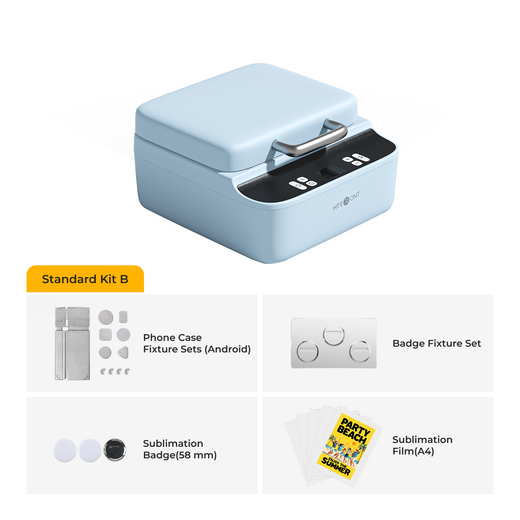 HTVRONT H17 Phone Case Heat Press Standard Kit (Included Fixture Set x 1, Sublimation Film(A4) x 5, Sublimation Badge(58 mm) x 3, Tools)