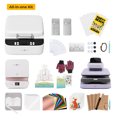 HTVRONT Auto Heat Press 2+ H17 Phone Case Heat Press +Tumbler Heat Press all-in-one Bundle
