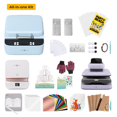 HTVRONT Auto Heat Press 2+ H17 Phone Case Heat Press +Tumbler Heat Press all-in-one Bundle
