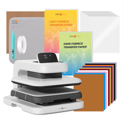 HTVRONT Auto Heat Press 2 - Digit 120V, Starter Kit - Daisy White