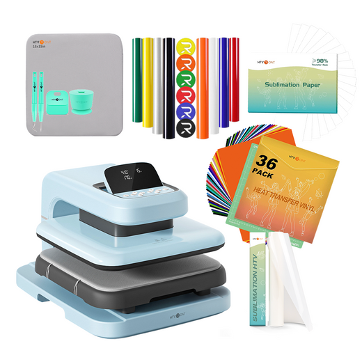 HTVRONT Auto Heat Press 2+HTV & Sublimation Essential Bundle
