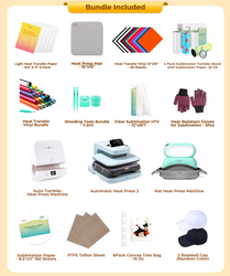 [All in one kit]HTVRONT Auto heat press 2+Tumbler press+Manual Hat Press+All in One Bundle