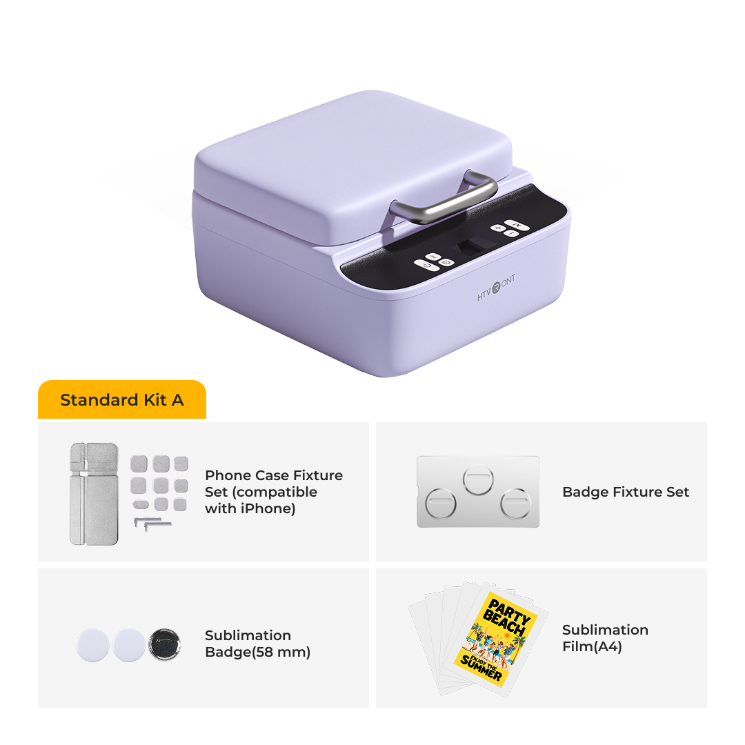 HTVRONT H17 Phone Case Heat Press, Light Purple with Standard Kit A for Canada