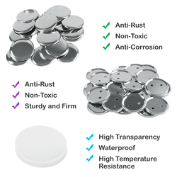 400 Pcs Metal Blank Button Supplies 58mm/2.25 inch